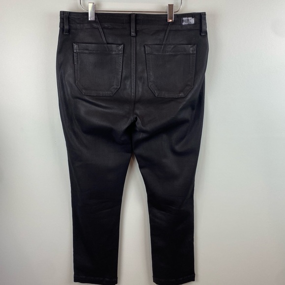 PAIGE Women's Mayslie straight leg high rise black fog luxe coating size 31 - Picture 4 of 8